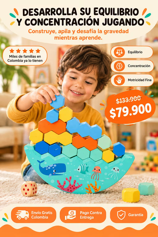 Juego de Apilamiento de Madera Montessori