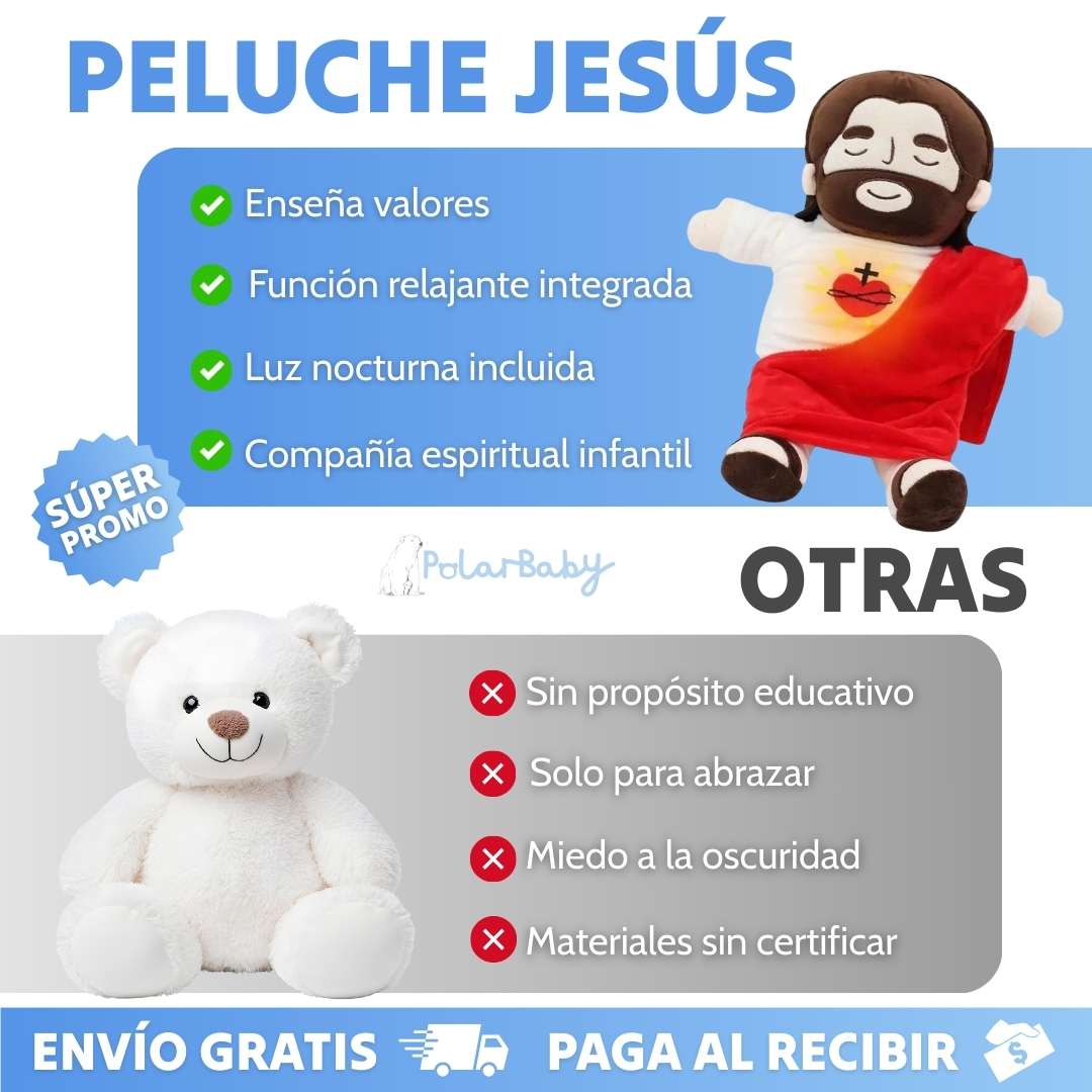 Peluche de jesús que respira, brinda calma y conexión ®