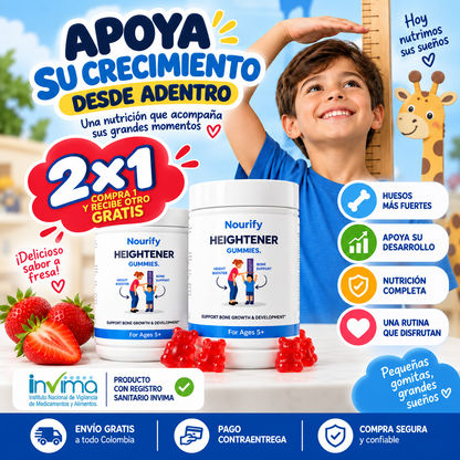 Heightener Gummies®️ – Apoyo Nutricional Para Su Crecimiento y Desarrollo – ¡Lleva 2 y Paga 1!