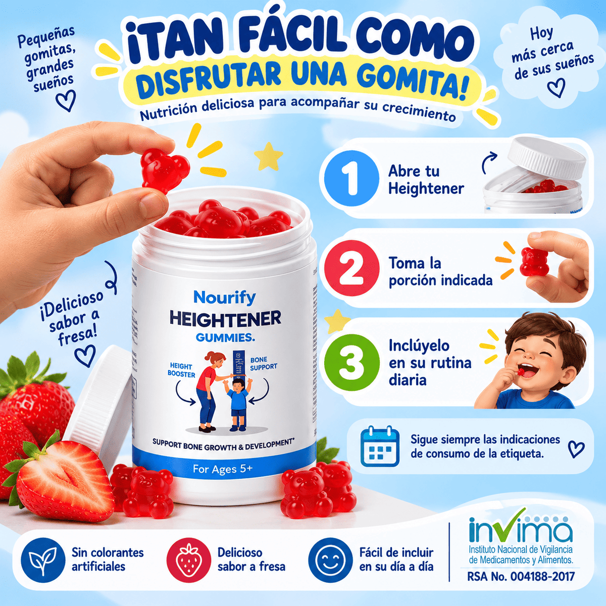 Heightener Gummies®️ – Apoyo Nutricional Para Su Crecimiento y Desarrollo – ¡Lleva 2 y Paga 1!