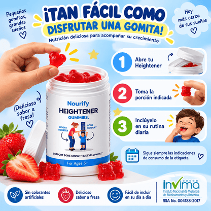 Heightener Gummies®️ – Apoyo Nutricional Para Su Crecimiento y Desarrollo – ¡Lleva 2 y Paga 1!
