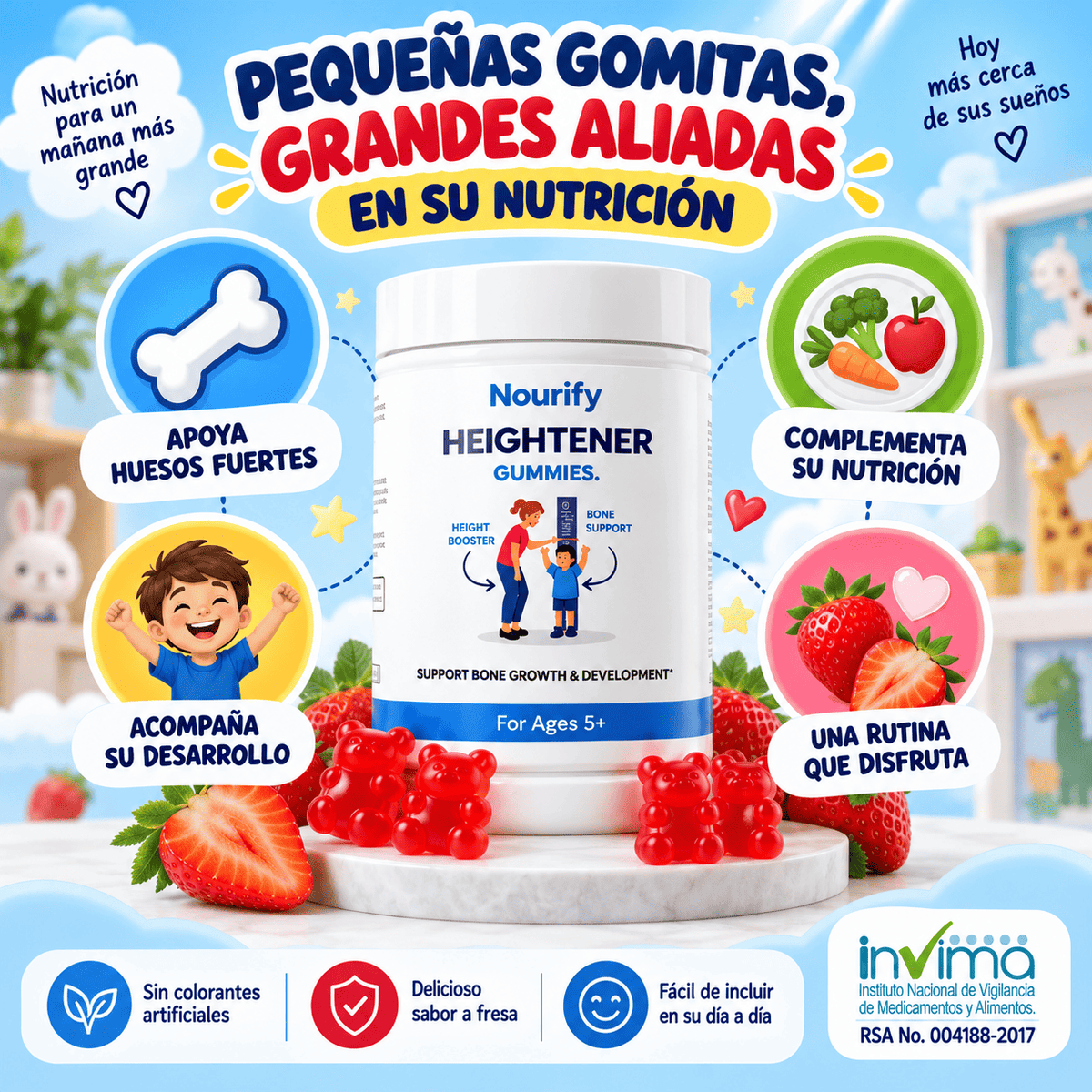 Heightener Gummies®️ – Apoyo Nutricional Para Su Crecimiento y Desarrollo – ¡Lleva 2 y Paga 1!