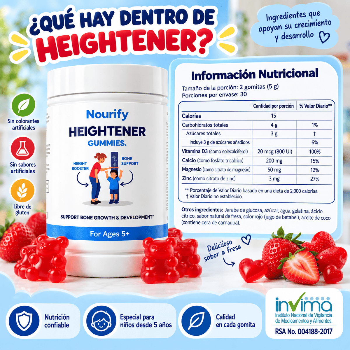 Heightener Gummies®️ – Apoyo Nutricional Para Su Crecimiento y Desarrollo – ¡Lleva 2 y Paga 1!