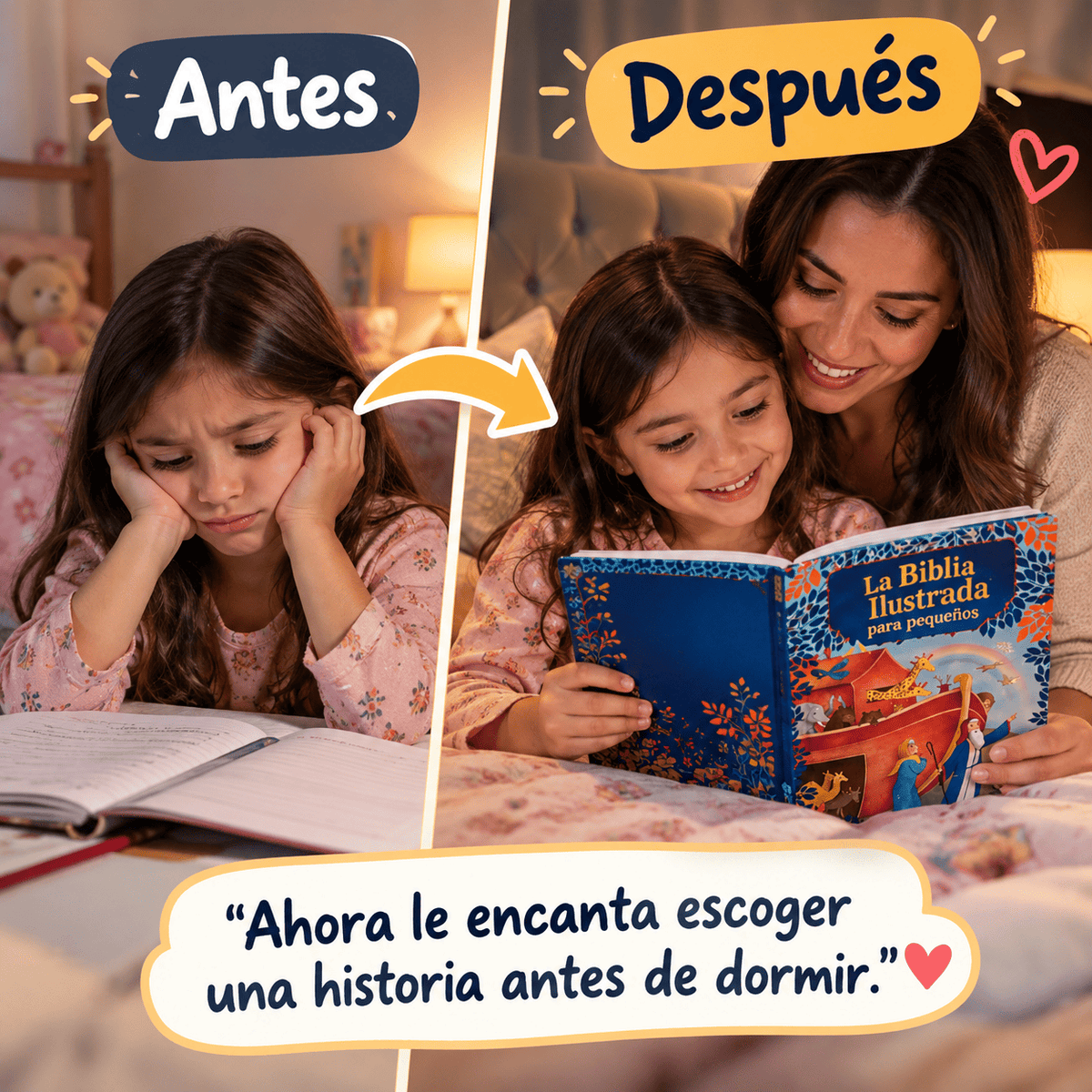 La Biblia que convierte cada noche en un momento de fe en familia ❤️🙏