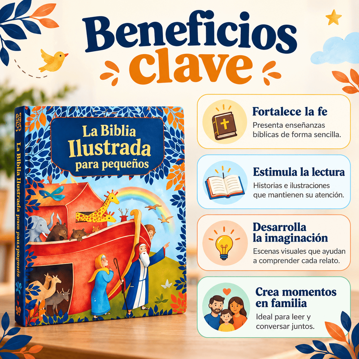 La Biblia que convierte cada noche en un momento de fe en familia ❤️🙏