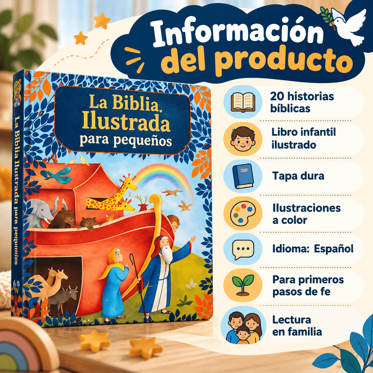 La Biblia que convierte cada noche en un momento de fe en familia ❤️🙏